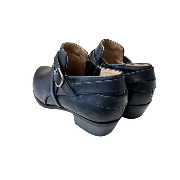 LifeStride Velocity 2.0 Adley Women Black Faux Leather Ankle Booties SZ 6.5M - Picture 9 of 13